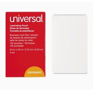 Universal UNV84642 100 per Box Clear Laminating Pouches, 1 Box
